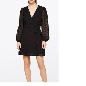 BRAND NEW WITH TAGS - MICHAEL Kors Swiss Dot Black Wrap Dress